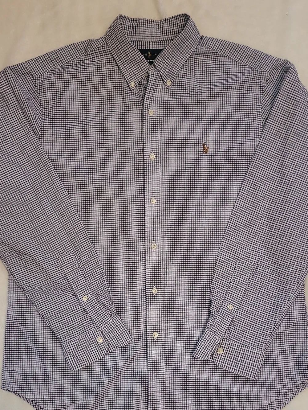 Polo by Ralph Lauren Purple and White Checked Button-Down Shirt